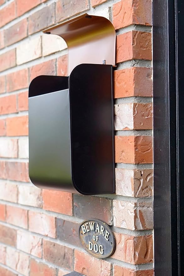 NACH Mailboxes for Outside Wall Mount, 12 x 4.5 x 10 inch, Black Mailbox for Door, Waterproof Mailbox Wall Mount - The Dominion Mailbox