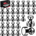 LOVIMAG Fridge Magnets 40Pcs Refrigerator Whiteboard Small Strong Magnet Classroom Kitchen Accessories Decorative Locker Set Decor Must Haves Office Calendar Refrigerador Magnetic Cute Crafts Black