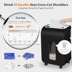 VidaTeco Paper Shredder for Home Office14-Sheet 60-Mins Micro Cut Shredder with US Patented Blade,Shred Card/CD/Clip/Staple,for Home Use Heavy Duty,AUTO Jam Proof,5.3-Gallon Pullout Bin(ETL)