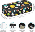Sport Cool Ball Pattern Pencil Case Big Capacity Storage Pencil Pouch Stationery Bags With Zipper Portable Pen Holder Box Organizer For Boys Girls Teens Student College School Office Supplies