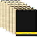Resurhang 6 Pcs Legal Pad Top Spiral Bound Notebook 70 Sheets Double Sided College Ruled Paper Notepad Memo Steno Pad with Stiff Cover for Business College(8.5 x 11 Inches,No Holes,Yellow)
