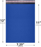 Royal Blue Poly Bubble Mailers 7.25x12 inch #1 | Self Seal Padded Envelopes | Cushioned Bubble Mailer | Usable Size 7.25x11 | WaterProof | Lightweight mailing Shipping Bags | 200 Pack Bulk