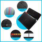 Expanding File Folder with 13 Pockets - Accordion Filing Folder for Documents - Aesthetic Black Paper Organizer for Work, School, Home, Office