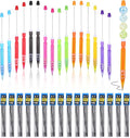 16Pcs Beadable Mechanical Pencils Bulk, Include 16 Beaded Mini Mechanical Pencil with 16 Lead Refills, Beadable Pencils with Silicone Hand Guard for Writing Drawing Sketching DIY Crafting (8 Colors)