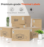 MUNBYN 2.25"x1.25" Thermal Sticker Labels, White Self-Adhesive Barcode Label Paper for Direct Thermal Printer and Business, Multi-Purpose Rectangle Address Shipping Mailing Stickers,1000 Sheets/Roll