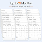 SUNEE Wall Calendar 2026 Large 22.75"x15.5", 21 Month from October 2025 to June 2027, Vertical Extra Large Monthly Calendar 2026 for Wall, White