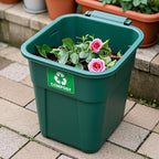 YIKIADA 10 Pack Compost Stickers 10 × 7 Inches Vinyl Weatherproof Self Adhesive Recycle Sign for Trash Cans Yard Waste Bins Home Business