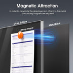 MaxGear Glass Whiteboard Wall Mounted, Frameless Magnetic Dry Erase Board, Tempered Glass, Steel-Backed, Non-Porous Smooth Surface, Floating Design, Accessories Included, for Office Home Classroom