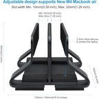 Psitek Aluminum Dual Vertical Laptop Stand Dock Holder, Supports 2 Devices, Adjustable Slot Width 15-36mm, Space-Saving Upright Storage for MacBook and Laptops