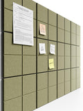 Bumusty Large Felt Bulletin Board 48" x 36" Cork Board Alternative-12 Pack with 70 Safe Removable Adhesive Tabs, Cork Boards for Walls Cork Board for Home Office Classroom Pin Board (Olive Green)