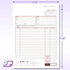 NextDayLabels - NCR Carbonless Order Forms, Bound Wraparound Cover, White/Canary, 50 Sets per Book. (8-1/2 x 11" - 2 Part)