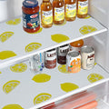 Lemon Print Shelf Liner for Kitchen Cabinets - Non-Adhesive Drawer Liner, Non-Slip Refrigerator Liner, Waterproof Fridge & Pantry Mat - Easy to Cut & Clean