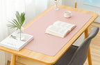 SUJAYU Dual Sided PU Leather Desk Pad, Mouse Pad, Office Desk Mat, Non-Slip Laptop Desk Pad, Waterproof Desk Writing Pad for Office and Home (35.4" x 17.7", Pink+Silver)