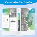 CIXILDTS 1-inch Round Ring Binder, Standard 3 Ring Binder Fit Letter Size Paper, Presentation View Binders, White,12-Pack