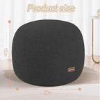 MeMoreCool Round Pouf Ottoman – 20x20x15 Inch Stuffed Footrest with Foam Filling, Dark Grey Small Circle Footstool for Living Room | Soft Teddy Fleece Cover | Washable Compact Floor Pouf