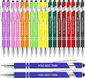 Greengines 20 Pcs Inspirational Pens - Motivational Ballpoint Pens Bulk with quotes Stylus Tip Gifts for School Office Supplies Black Ink