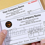 Custom Invoice Book in 3-Part /2-Part Receipt Book with Carbon Copies Personalized Carbonless Service Invoice Form Books Sales Order Book with Company Name Logo Address,H1-Receipt Book
