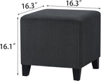 Edeco Ottoman with Square Cube Design, 16 Inch Footstools and Ottomans Small, Large Load Capacity, Square Foot Rest Ottoman for Living Room