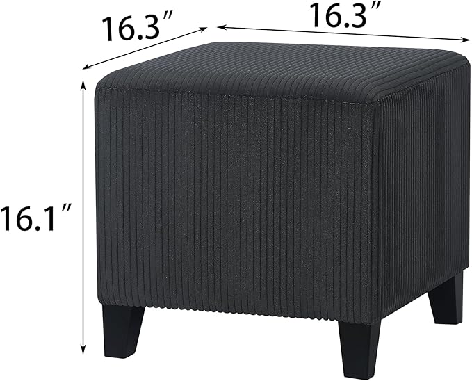 Edeco Ottoman with Square Cube Design, 16 Inch Footstools and Ottomans Small, Large Load Capacity, Square Foot Rest Ottoman for Living Room