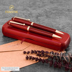 FANSTIK Customized Cherrywood Double Ballpoint Pen Set with Name (MADE IN USA), with Wooden Gift Box, Personalized Gift for Men and Women (BallPoint CherryWood Set)