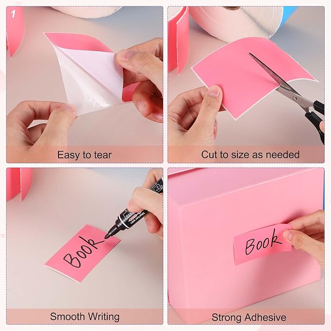 PATIKIL 1000Pcs Colored Coding Labels Stickers, 5x3 Inch Rectangle Inventory Stickers Self Adhesive Tags for Office Business Inventory Management Product Labeling Home Decor, Green