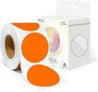 2 Inch Round Color Coding Labels (500 Count) - Orange Dot Stickers Circle Labels with Dispenser Box for Warehouse, Filing, Industrial, Office Organization