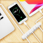 Apromisith USB Cable Organizer Clips Cord Holder,12 Packs (3-Slots) White Self Adhesive Desk Cord Cable Management