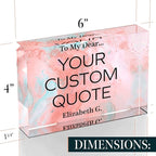 Personalized Gifts, Custom Quote Block Letter Board,Crystal-Clear Acrylic With Gift Box,17 Styles, Holiday and Christmas Gift for Mom, Dad, Girlfriend, Him or Her, Husband, Wife (4"x6", Stella)