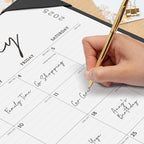 Large Desk Calendar 2026 with Desktop Mat, Cabbrix Desk Pad Calendar 21 x 16-1/2 Inch Covering January 2026 to December 2026, Desk Blotter Calendar for Home School and Office, Black