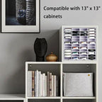Krafetto 48 Grids Ink Pad Storage Rack, Wall-mountable Stamp Pad Organizer Holder Compatible with Slim Ink Pads（Grid Size 3" W × 3.9" D × 0.9" H）