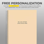 Custom Spiral Notebook Journals with a Pastel Tan Colored Cover - 6 Pack of 8.5" x 11" – College Ruled, Hard Cover, 50 Sheets Per Book – For Journaling, Office, School Supplies, etc.