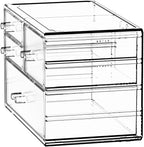 ZHIAI Stackable Storage Drawers, Acrylic Bathroom Counter Organizer Clear Makeup Organizers for Vanity, Kitchen Cabinets, Bathroom, Undersink, Home Organization and Storage (4 Drawers, Pattern B)