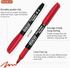 Shuttle Art Wet Erase Markers, 10 Colors 1mm Fine Tip Smudge-Free Markers, Use on Laminated Calendars, Overhead Projectors, Schedules, Whiteboards, Transparencies, Glass, Wipe with Water