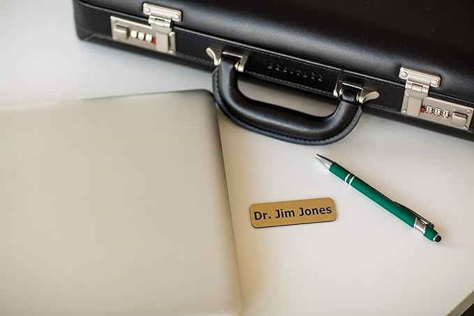 Custom Engraved Name Tag Badges – Personalized Identification with Pin or Magnetic Backing, 1 Inch x 3 Inches, White/Burgundy
