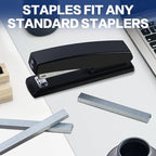 Deli Staples, 25000 Staples, Standard Staple for Desktop Staplers, 1/4'' Length, 210/Strip, 5 Boxes of 5000 Each
