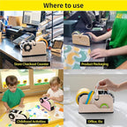 [TENDO°] Multi-Section Tape Dispenser ZO-508: Innovative Cutter for Custom Tape Width (Beige)