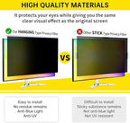 DEJIMAX 22 Inch Computer Privacy Screen for 16:10 Computer Monitor, Anti-Blue Light Monitor Privacy Screen Filter, Anti-UV Computer Shield, Hanging Type