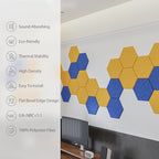 Amantech 12 Pack Acoustic Panels Self Adhesive Sound Proof Foam, High Density Sound Acoustic Panel, 12X10.23X0.4 Inch Hexagon Panels in Home, Office, Reccording Room, Studio,and more(Telecom Blue)