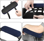 MOSISO Chair Armrest Pads (2 Pack), Memory Foam Home/Office Chair Arm Rest Covers Comfy Computer Gaming Elbow Cushion Removable Washable Elbow Support Forearm Pressure Relief, Purplish Blue