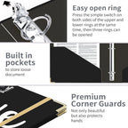 Lateefah 3 Ring Binder, 1 Inch Binder Organizer for Letter Size(8.5'' x 11'') with 5-Tab Dividers and Pockets, File Folders with Low Profile Clipboard for Office, School Supplies