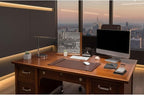 DACASSO Leather Desk Pad with Side Rails - Luxury Leather Desk Blotter for Writing - Executive Desk Surface Protector - (Chocolate Brown, 22” x 14”)