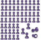 MHDMAG Magnetic Push Pins Powerful Strong Push Pin Magnets for Fridge Whiteboards Calendars Maps in School & Office Pack of 60,Purple