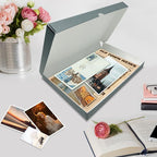 Lineco Folio Storage Box, Clamshell Design with Metal Edge. 11.5x17.5x1.75 Inches, Archival Boxboard, Preserve Photos, Cards, Magazines, Documents, Art, Ephemera, Family Records, Gray, Pack of 1