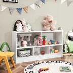 Tangkula 5 Cube Bookcase, 2 Tier Wooden Storage Open Bookshelf, Multipurpose Display Storage Cabinet for Living Room, Bedroom, Hallway, Kid's Playroom, Reading Nook (White)