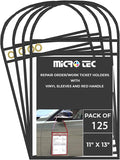MICRO TEC Repair Order/Work Ticket Holders – Heavy-Duty Clear Vinyl Sleeves with Black Handle – 11" x 13" for Automotive Repair Orders, Job Tickets, Documents – Pack of 125 – Clear/Black