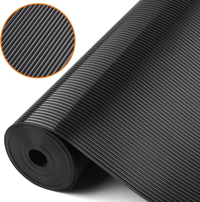 Shelf Liners for Kitchen Cabinets Non Adhesive Drawer Liner EVA Material Cupboard Mat Refrigerator Mats Washable Fridge Liner for Cabinet, Storage and Desks 17.3 x 157.4 Inches Black