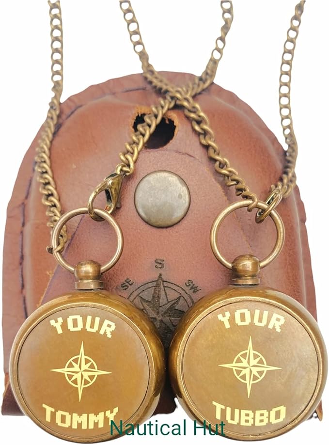 Brass Compass Personalized – Waterproof Pocket Compass for Son, Grandson, Daughter – Baptism, Communion, Easter, Graduation Gift – Engraved with Your Tommy, Your Tubbo