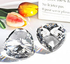 SWTHONY 60mm Crystal Diamond Paperweight Heart Shaped Glass Gems Big Fake Diamonds for Women Desk Nail Background for Pictures Wedding Centerpiece Clear