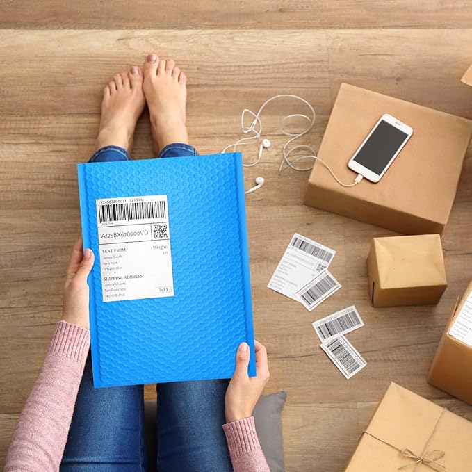 UCGOU Bubble Mailers 10.5x16 Inch Blue 25 Pack Poly Padded Envelopes Large #5 Mailing Packages Opaque Packaging Postal Self Seal Adhesive Waterproof Boutique Shipping Bags for Clothes
