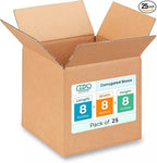 Small Cube Moving & Shipping Boxes 8"L x 8"W x 8"H (25-Pack) - Extra Strength 200 lb vs Regular - Corrugated Boxes for Packaging Moving Supplies - Moving Box - Small Box by IDL Packaging
